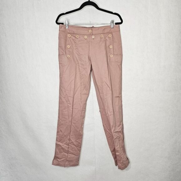 Dolce & Gabbana Pink Sailor Placket Front High Rise Pants 8 - Picture 15 of 15